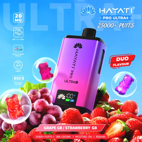 Hayati Pro Ultra+ 25000 - Grape Gummy Bear/ Strawberry Gummy Bear - 2%