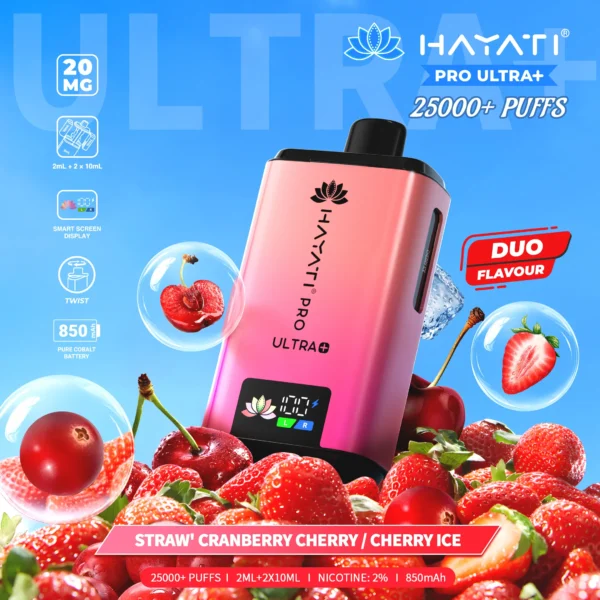 Hayati Pro Ultra+ 25000 - Strawberry Cranberry Cherry/ Cherry Ice - 2%