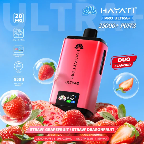 Hayati Pro Ultra+ 25000 - Strawberry Grapefruit/ Strawberry Dragonfruit - 2%