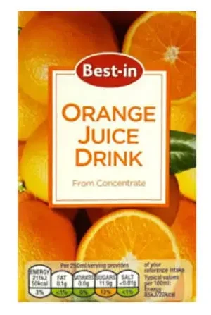 Best-In - Orange Juice 250ml Carton